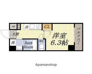 METROSA弁天町【3階】の間取り