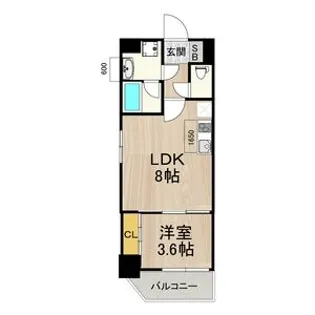 フロンティアタワー九条I【903号室】の間取り