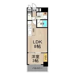 フロンティアタワー九条I【702号室】の間取り