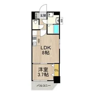 フロンティアタワー九条I【6階】の間取り