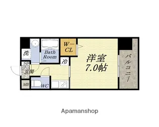 レオンヴァリエ大阪ベイシティⅡ【13階】の間取り