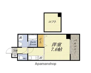 1Kの間取り画像