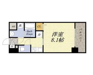 エグゼ大阪ドームⅡ【6階】の間取り