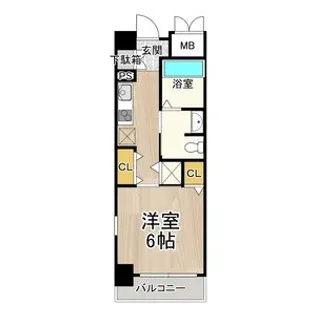 CITY SPIRE靭公園(旧名称ルナコート江戸堀)【1101号室】の間取り