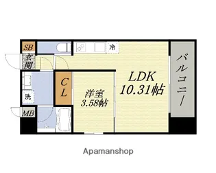 プレジオ弁天町ASIAN【2階】の間取り