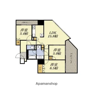 ザ・ファインタワーウエストコースト【8階】の間取り