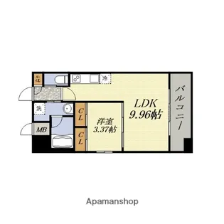 プレジオ弁天町EURO【3階】の間取り