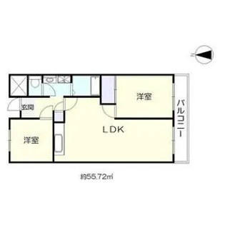 ヴィラスリースター鶴浜【605号室】の間取り