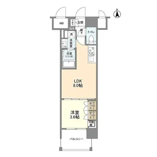 ソルレヴェンテ北堀江Q【0604号室】の間取り