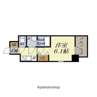 エスリード弁天町ルシェンテ【9階】の間取り