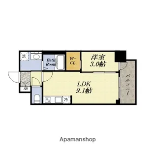 GENOVIA大阪大正【3階】の間取り