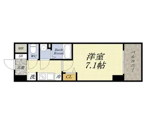プレサンスOSAKA DOMECITY クロスティ【8階】の間取り