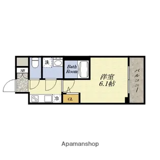 1Kの間取り画像