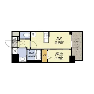 1DKの間取り画像