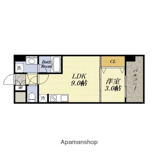 スプランディッド弁天町WEST【5階】の間取り