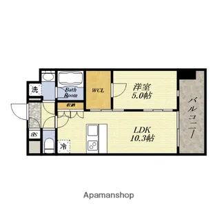 スプランディッド弁天町WEST【5階】の間取り