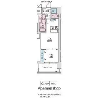 スプランディッド本町東DUE【7階】の間取り