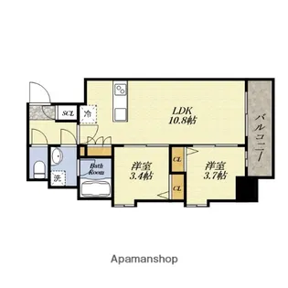 スプランディッド弁天町DUE【4階】の間取り