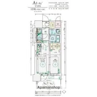 エステムコート難波WEST−SIDEⅨレデント【12階】の間取り
