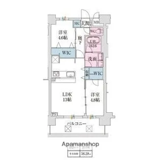 スプランディッド難波VII(セブン)【9階】の間取り