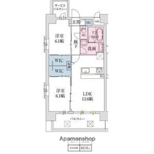 スプランディッド難波VII(セブン)【11階】の間取り