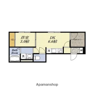ハーモニーテラス港晴【1階】の間取り