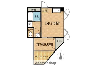 サンパレス弁天【3階】の間取り