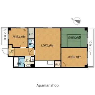 大阪府大阪市港区夕凪2丁目【マンション】の間取り