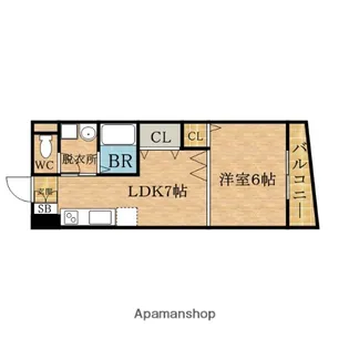 シャトー弁天弐番館【1002号室】の間取り
