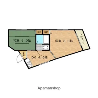 ボンジュール南市岡【5階】の間取り