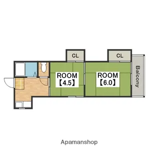 ルンルン桑津【101号室】の間取り