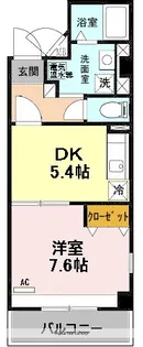 1DKの間取り画像
