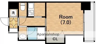 ブリリアン夕陽丘【6階】の間取り