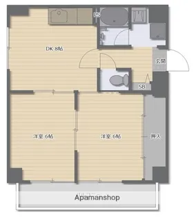 グランドール南栄【6階】の間取り