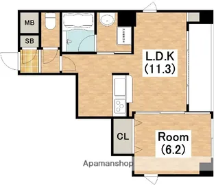 ルリーフ真法院【4階】の間取り
