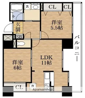 フェルザ住之江公園【14階】の間取り