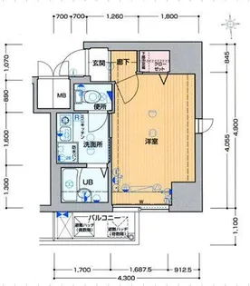 プレサンス難波WEST【0705号室】の間取り