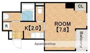 ナニワランド上本町【8階】の間取り