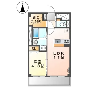 アヴァンス エバー 中三国ヶ丘【307号室】の間取り