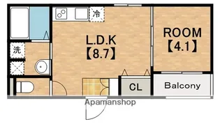 FMAISONSQUAREⅡ番館【3階】の間取り