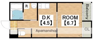 サンコート勝山【1階】の間取り