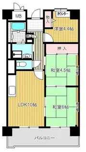 メゾンドーム三軒家【202号室号室】の間取り