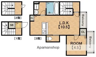 CASA PINO BUG【3階】の間取り
