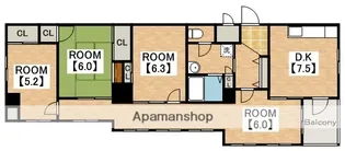 らぽーる【201号室】の間取り