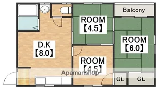 松宏コーボ【401号室】の間取り