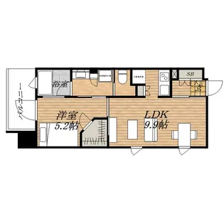 パークアクシス心斎橋【6階】の間取り