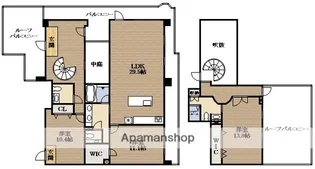 ロイヤルパークス桃坂【14階】の間取り