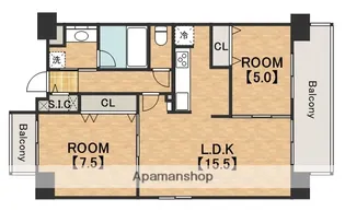 パンドノール住吉大社【3階】の間取り