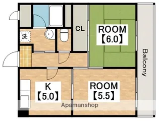 メゾンクレール【605号室】の間取り