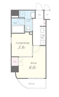 メゾニティ・クイーン阿波座【7階】の間取り